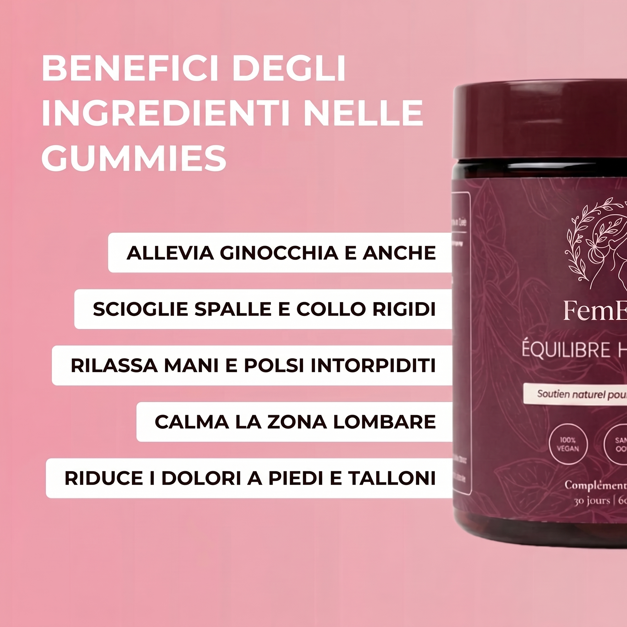 Benefici degli ingredienti nelle gummies Equilibrio Ormonale